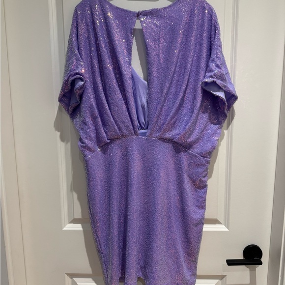 H&M Sequined Lilac/Lavender Mini Dress - XXL - Picture 5 of 5